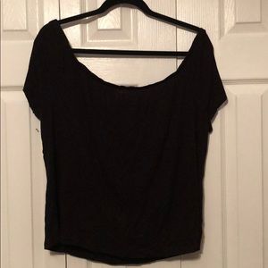 Black off the shoulder top from Charlotte ruse!